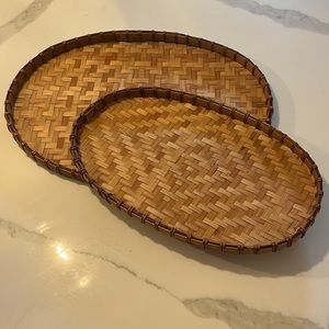 Vintage, oval basket, serveware, separately or nest them! BoHo 70s styling EVC